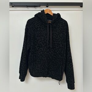Dolce & Gabbana Black Hoodie Leopard Print